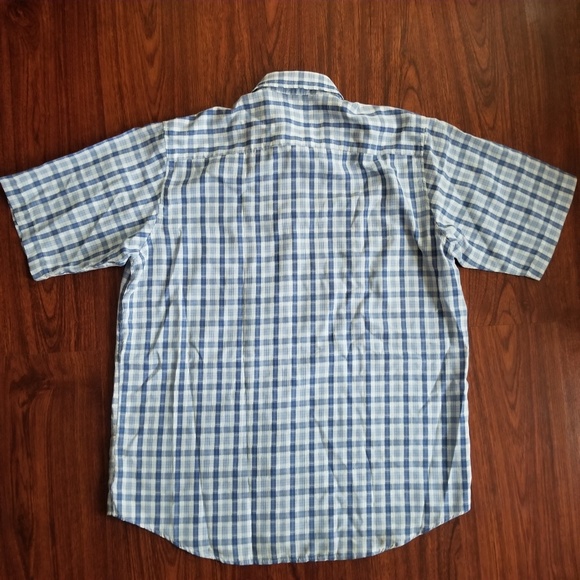 Mens Button Down Bugatchi Uomo Plaid Shirt Blue - Picture 3 of 5